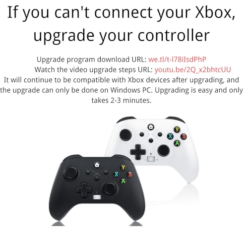 Gamrombo 2 Pack Wireless Controller Replacement for X-box One, X-box Series X|S Controller with Audio Jack & Volume Button/Turbo/Macro/Dual Shock, with 2.4GHz Adapter Black+White - Need to Upgrade