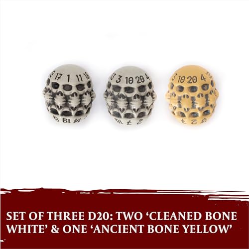 D20 Dice Set - Set of Three 20 Sided Dice - Skull & Bone Themed RPG Dice. Cool & Unique Gift and Compatible with Dungeons & Dragons (DND), D&D, Pathfinder, D and D (Mixed) - color: Mixed, style: Three D20