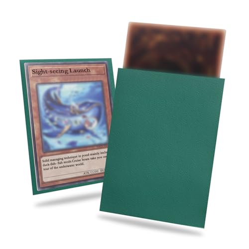 200 Pack Card Sleeve Compatible with Yu-gi-oh Card Sleeve Japanese 62x89mm | Green Small Card Sleeves Photocard Sleeves 62x89mm, Back Textured Perfect Shuffling, Protect Your Japanese Sized Never Tear - color: Green