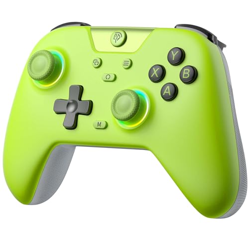 EasySMX 2.4G Wireless Bluetooth Controller for PC/Steam/Switch with Hall Triggers, Hall Joysticks and RGB Light- Upgraded PC Controller Compatible with Black Myth: Wukong, Multi-Platform Support - color: green