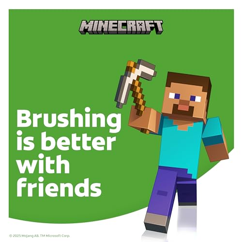 Colgate Kids Minecraft Toothbrush and Kids Toothpaste Gift Set, Includes Minecraft-Themed Battery Toothbrush, 2 Bubblegum Flavored Fluoride Toothpastes, and 2 Manual Toothbrushes - style: Minecraft