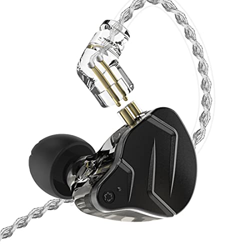 CCA KZ ZSN Pro X Dual Driver in Ear Monitor Headphones 1BA 1DD Wired Earphone HiFi Sport Gaming Earbuds Clarity Sound & Deep Bass IEM for Gamers Musician Singer Audiophile - color: ZSN Pro X-black, size: No Mic