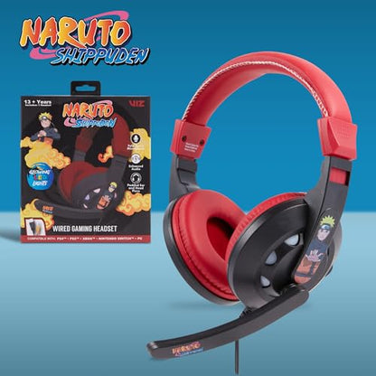 Naruto Gaming Headset with Mic, Wired Headphones, Microphone, LED Lights | Naruto wired gaming headset, mic, LED lights, padded over-ear comfort, enhanced audio, PC gaming setup. - color: Naruto