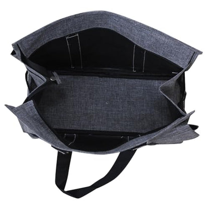 NGIL Utility Water Resistant Tote Bag | Work Tote for Women, Nurse Bag, Teacher's Choice Purse, Gym Bag, Everyday Organizer Top Zipper Closure - color: Crosshatch Gray