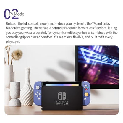 Tideal Set of Replacement Controller for Nintendo Switch - Compatible with Nintendo Switch (1) / OLED/Lite - Dual Vibration/Motion Control / 6-Axis Gyro (Purple) - color: Purple