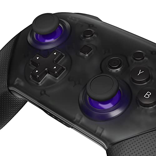 eXtremeRate Purple & Black Custom 3D Joystick Thumbsticks with Cross Screwdriver, Replacement Analog Thumb Sticks for Nintendo Switch Pro Controller - color: Black & Purple