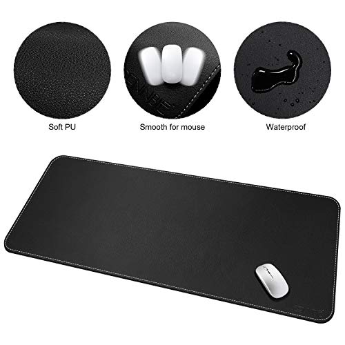 CENNBIE Leather Desk Mat, Extra Large Desk pad, Desk mats on top of desks, 51.2" x 23.6" XXXL Large Mouse Pad for Office and Home (Black) - color: Black, size: 24" x 51"