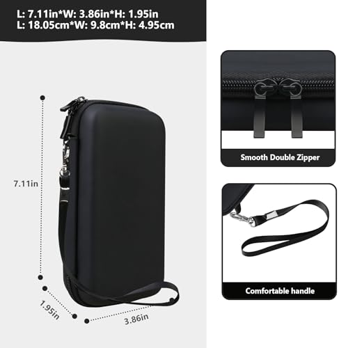 Supmay Hard Carrying Case Compatible with Nintendo DS Lite NDSL, Gameboy Advance Games Storage Holder Travel Bag with Mesh Pocket for USB Charging Cable, Stylus, Earphones, Game Cartridge, Black - color: Black+Black