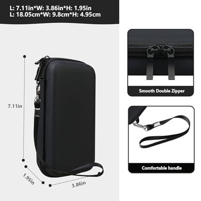 Supmay Hard Carrying Case Compatible with Nintendo DS Lite NDSL, Gameboy Advance Games Storage Holder Travel Bag with Mesh Pocket for USB Charging Cable, Stylus, Earphones, Game Cartridge, Black - color: Black+Black