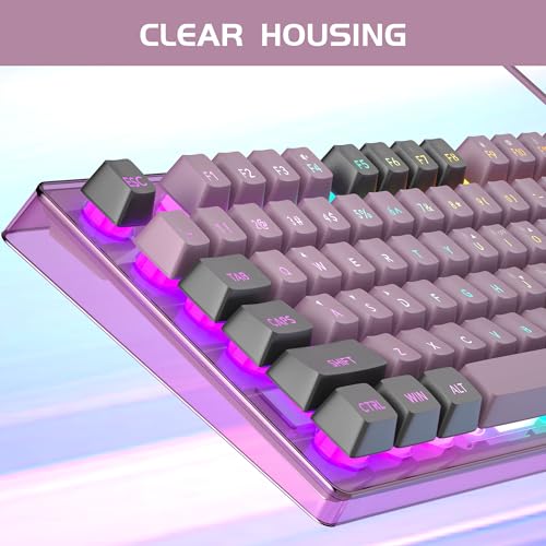 Gaming Keyboard and Mouse Combo, K1 RGB LED Backlit Keyboard with 104 Key Computer PC Gaming Keyboard for PC/Laptop (Blackcurrant) - color: K1 blackcurrant