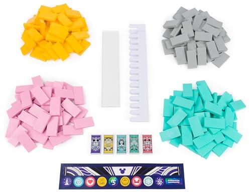Spin Master Games Disney 100 H5 Domino Creations Classic Game | Design, Build, & Topple, Develops Motor Skills, Create Disney-Inspired Art, Includes 200 Dominoes, 1+ Players, Ages 5+ - style: Disney Dominoes Set