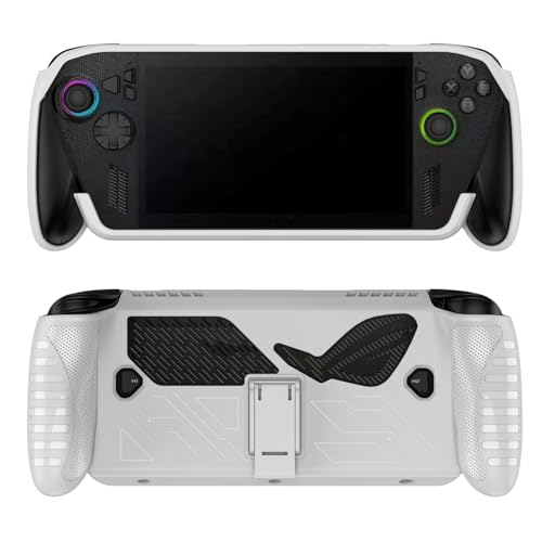Protective Cover Case for ROG Xbox Ally X/Ally Gaming Handheld Console with Stand Base, Shockproof TPU Protector Cover for ROG Xbox Ally X Accessories (White) - color: White