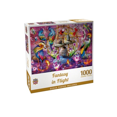 Masterpieces 1000 Piece Jigsaw Puzzle for Adults and Families - Fantasy in Flight - 19.25"x26.63" - size: 1000 Piece