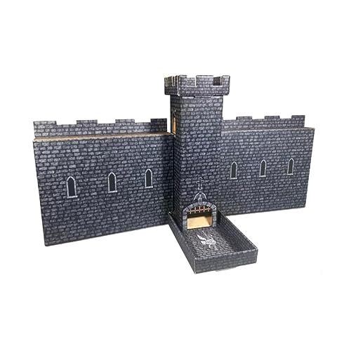 Dark Castle Keep Dice Tower & 2 Wall DM Screens w/Magnetic Initiative Turn Tracker - color: Multicolor