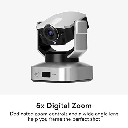 MEE audio C20PTZ 4K PTZ Webcam with 5X Digital Zoom & Remote Control; USB Ultra HD Pan-Tilt-Zoom Web Camera with Dual ANC Stereo Microphones for Streaming, Conferencing via Zoom/Skype on Mac Desktop - style: 4K Pan + Tilt + Zoom