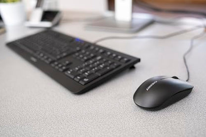 Cherry MC 1000, Wired Office Mouse for PC, Optical Sensor (1,200 dpi), 3 Buttons, Symmetrical Design for Left- and Right-Handed Users, GS Certification, Black - color: Black