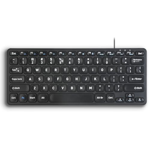 Perixx PERIBOARD-416 Wired Mini USB Keyboard with 4 Hubs - X Type Scissor Keys - Detachable USB-C and A Cable - US English - style: Wired USB with Hubs