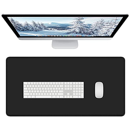 Dapesuom Large Gaming Mouse Pad, Extended Mouse Mat with Stitched Edges, Full Size Keyboard Pad with Non-Slip Base, Big XXL Computer Desk Mats for Gamer, Laptop, Office, 31.5 x 15.7in, Jet Black - color: Jet Black, size: 31.5L x 15.7W inches