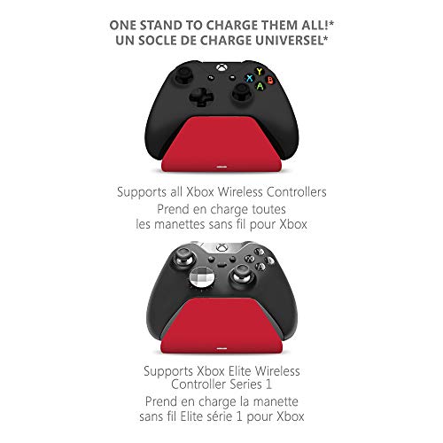 Controller Gear Pulse Red Universal Xbox Pro Charging Stand with 1100 Mah Rechargeable Battery, Charging Station for Xbox Series X|S and Xbox One - color: Pulse Red, style: Next Gen - Series X|S, Forward + Backward Compatible