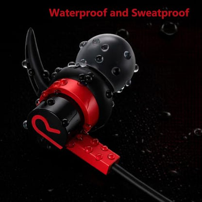 Wired Gaming Earbuds with Mic, Noise Cancelling USB C in-Ear Headphones for iPhone, Android, Xbox One, PS4, Switch, Extra Bass Shark Fin Design, Extra Bass for Sport Sleep Workout (Red)