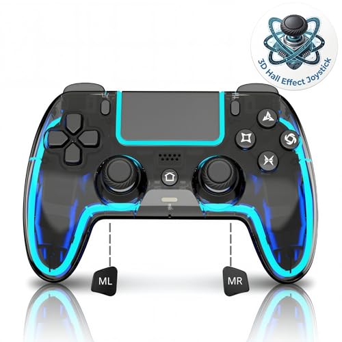 VioraTech Wireless Controller for PS5 with Hall Effect Joysticks, RGB Lighting, Turbo & Macro Functions, Linear Triggers, 6-Axis Sensor, Dual Vibration, Touchpad, Speaker & 3.5mm Audio Jack – Compatible with PS5/Pro/Slim/Mac/Steam Deck/PC