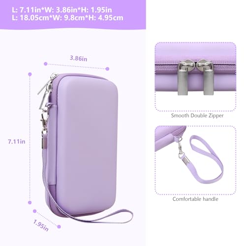 Supmay Hard Travel Case for My Arcade Data East Pocket Player, Portable Video Game System Handheld Game Protection Case with Mesh Pocket for Batteries and USB-C Cable, Purple - color: Purple