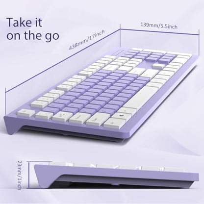COLIKES Wired Keyboard, Ultra-Thin USB Wired Computer Keyboard, Low-Profile Keys, Spill-Resistant, Multimedia Keys, Compatible with Windows, Mac, Chrome, Linux, and Android-Purple - color: Purple