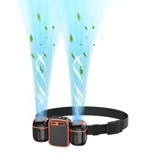 Portable Waist Fan with Dual Fans and 10000mAh Battery | Hands-free cooling with wide airflow and up to 30 hours of runtime for outdoor work, sports, hiking and travel. - color: Black