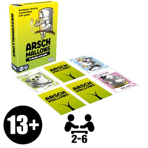 Hasbro Gaming Arschmallows Game | Marshmallow Butt Game | Funny Party Card Games for Teens, Adults, and Families | 2 to 6 Players | Indoor Summer Activities | Ages 13+ (Amazon Exclusive)
