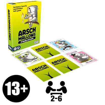 Hasbro Gaming Arschmallows Game | Marshmallow Butt Game | Funny Party Card Games for Teens, Adults, and Families | 2 to 6 Players | Indoor Summer Activities | Ages 13+ (Amazon Exclusive)
