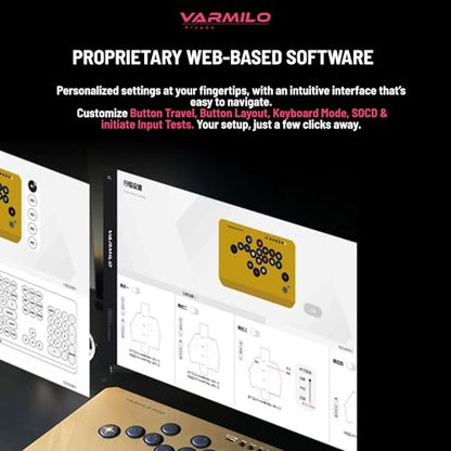Varmilo HA10+ Rapid trigger All button arcade controller Leverless fight stick Two Versions Standard PC Only or Pro Compatible with PC PS4 PS5 Switch1 Switch2 (Sea Meloday, Standard (PC-Only))