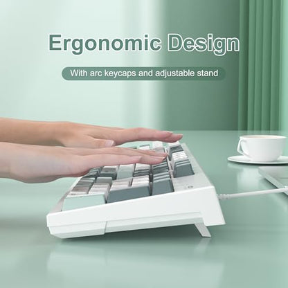 MageGee Creamy Keyboards,K2 Classic Keyboard Wired RGB Backlit 104 Keys Waterproof Ergonomic Keyboard,PC Keyboards for PC/loptop/MAC-Geeen - color: Green