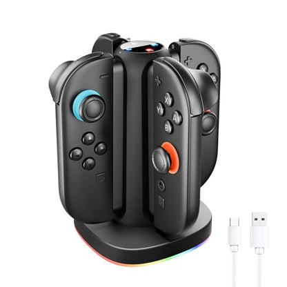 MARSDOCK Charging Dock for Nintendo Switch 2(2025) for Joy-Con 2 | 4 in 1 Magnetic Fast Charging Station with RGB Lights, 3.3FT Cable, Charging Stand Compatible with Switch 2 Joycon Stand