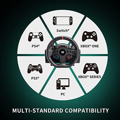 Nitho Drive Pro ONE Racing Wheel with Pedals and Separate Shifter, 270° Gaming Steering Wheel Compatible with PC, PS4, Switch, Xbox One & Xbox Series X|S, Zero Dead Zone Driving Sim with Vibration
