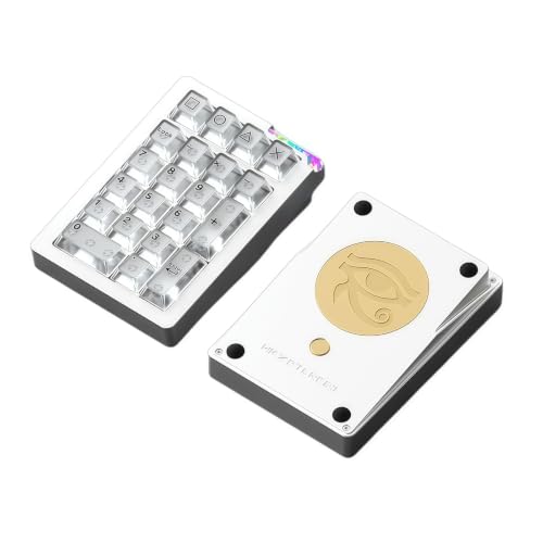 STARS21 Mechanical Number Pad,Aluminum CNC VIA/QMK Programmable Macro Numpad Gasket Hot Swappable Wireless Numeric Keypad BT5.0/2.4Ghz/USB-C RGB Gaming Keypad for Laptop/PC/Office (Silver-White) - color: Silver-White