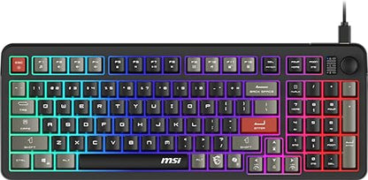 msi Forge GK110 US - Membrane Keyboard, RGB, Ergonomic, Anti-GHOSTING, Angle-Adjustable (Black)