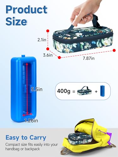 YOUSHARES Peptide Vials Cooler Travel Case - TSA Approved | Diabetic Insulin Vial Cooling Bag , Protective Ice Brick, Refrigerated Diabetes Supplies Organizer,GLP-1 Medication Storage - color: 01_camellia