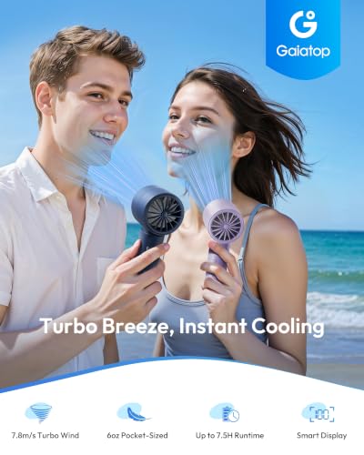 Gaiatop Small Handheld Fan Portable, Powerful High Speed Turbo Cooling, USB Rechargeable Mini Personal Fan, Summer Outdoor Travel Essentials, Gifts for Women Men, Navy Blue - color: Navy Blue