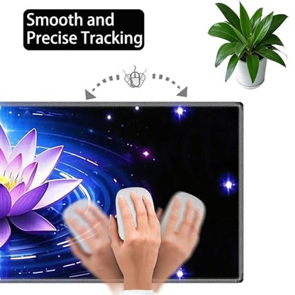 Large Gaming Mouse Pad Set with Wrist Support – 31.5" x 11.8" 4-in-1 XXL Mousepad with Keyboard Wrist Rest, Mouse Wrist Rest & Coaster – Ergonomic Desk Mat for Office, Home – Purple Lotus - color: Purple Lotus