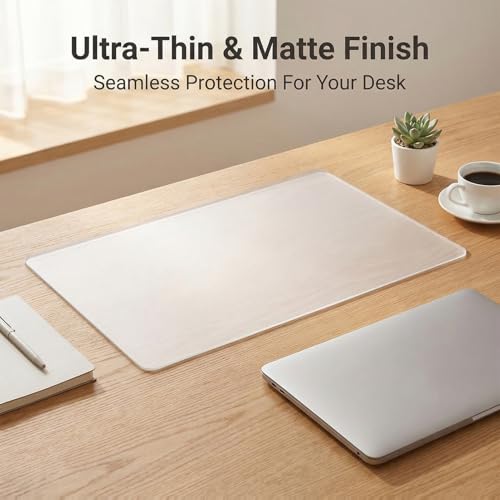1-Pack Medium Glass Gaming Mouse Pad, 300x250mm Hard Surface Mousepad with Improved Precision for Low Friction Professional Gaming and Office Use (Frosted Clear) - size: 11.8L x 9.8W inches
