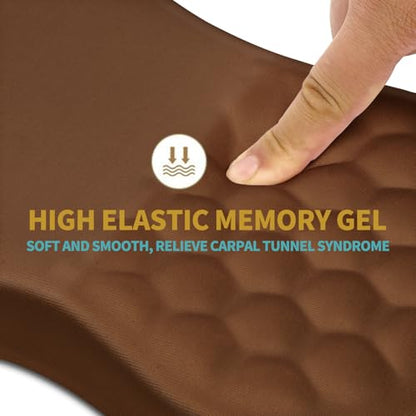 Hokafenle Ergonomic Mouse Pad Wrist Support with Massage Design, Wrist Rest Pain Relief Mousepad with Memory Foam&Non-Slip PU Base, Mouse Pads for Wireless Mouse & Desk (12x8 inch,Brown) - color: HK013-Brown
