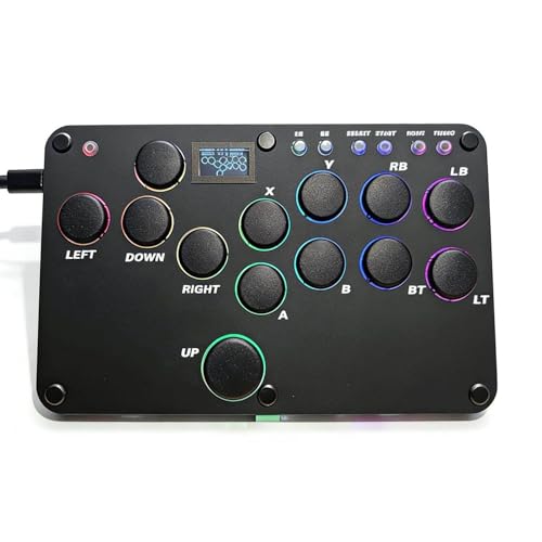 XIAO SHI MIN STORY Leverless Arcade Stick, All-Button Fight Controller with 13 Keys, RGB Lights, Hot-Swappable for PS4/PS3/PC/Switch, Arcade Fight Stick BlackStreet Fighter Style Gaming Keyboard