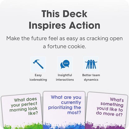 We! Connect, Future Focused Ice Breaker Conversation Cards, 10+ Activities | 20 possibility, 20 process & 20 practical cards with 10-plus no-prep activities for goal setting & thinking about the future