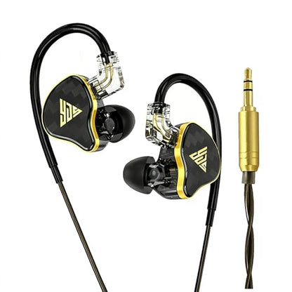 in Ear Monitor, HiFi Headphones with Dual Magnetic Dynamic Driver, Black | Hybrid Banlance Armature with Dynamic in Ear Headphones IEM Earphones Gaming Earbuds no Mic - color: YJS-820-Black no Mic