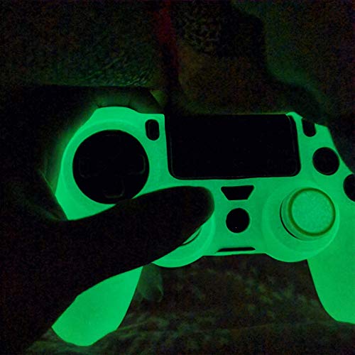 Ps4 Controller Skin Silicone Case Grip Glow in Dark Protective Cover for PS4/slim/Pro Dualshock 4 Controller(Glow red) - color: Glow red