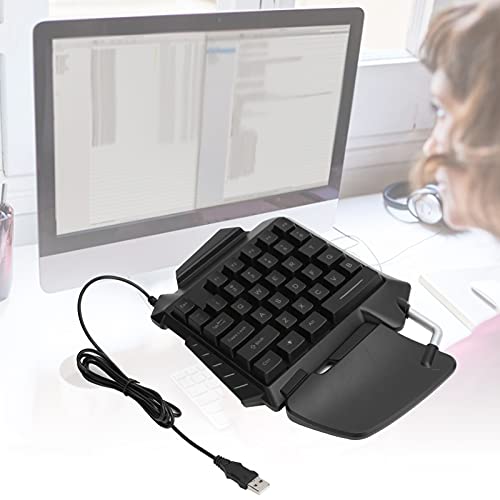 ASHATA One Hand RGB Mechanical Gaming Keyboard, 35-Key USB Wired Portable Mini Gaming Keypad Ergonomic Mechanical Keyboard, with Wrist Rest, for Win 98SEME/2000/XPVISTA/7/10