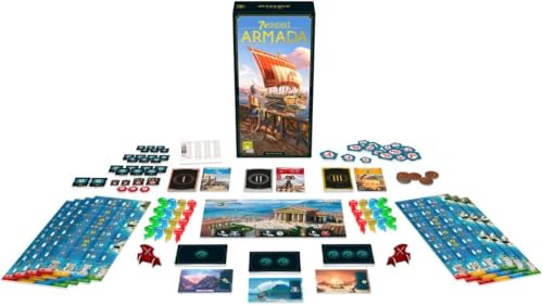 Asmodee 7 Wonders Armada Board Game EXPANSION - Conquer the Seas and Explore Distant Isles, Civilization Strategy Game for Kids and Adults, Ages 10+, 3-7 Players, 40 Min Playtime | Command powerful fleets and dominate the seas with naval strategy. Ages 10