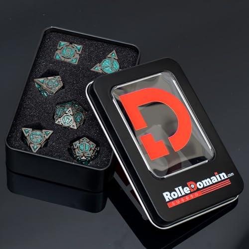 Metal DND Dice Set with Gift Box, Purple Black Sharp Edge Finish Heavy Polyhedral Dice, Designed for Dungeons & Dragons RPG DM and Players, for D&D, MTG RPG Meetings (Ranger) - color: Arrow-green