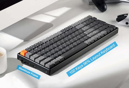 Keychron K4 Bluetooth Wireless Mechanical Keyboard RGB LED Backlit, Hot-swappable Compact 100 Keys USB Wired Computer Gaming Keyboard Aluminum Frame for Mac Windows, Gateron Red Switch - color: Hot-swappable Red Switch