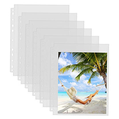 Sooez 30 Pack 8x10 Photo Sleeves for 3 Ring Binder, Hold 60 Pictures | Heavy Duty Plastic Binder Sleeves, Photo Album Refill Pages, Acid Free Archival Page Protector, Binder Inserts for Postcard - size: 8x10" 1-Pocket